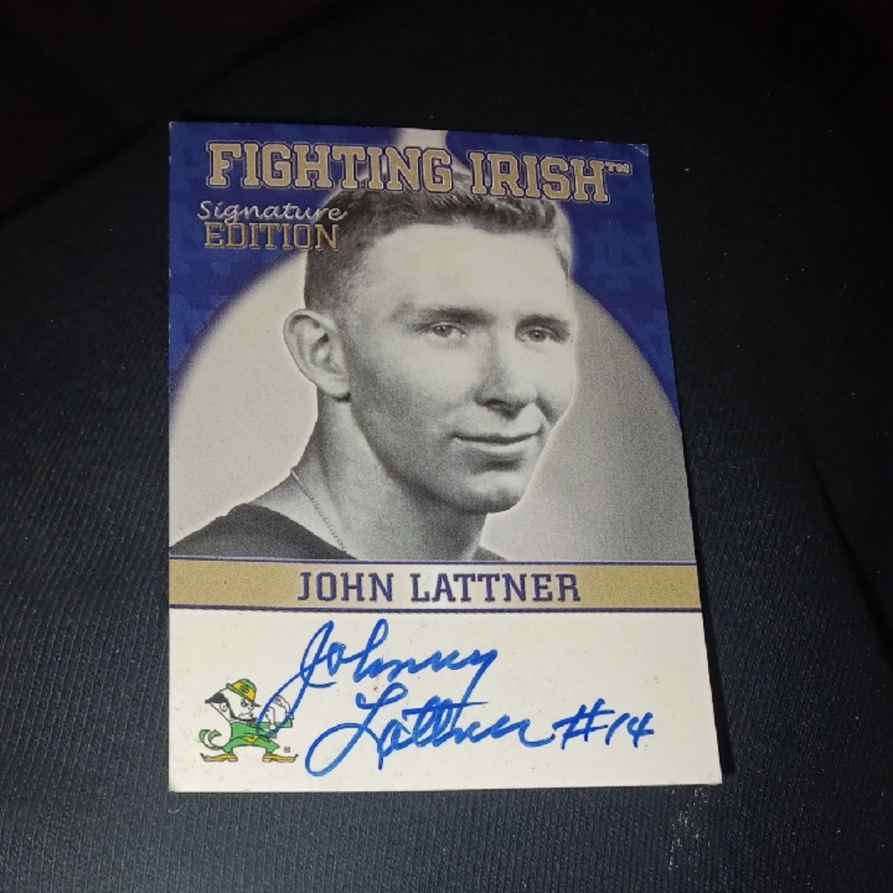 2003 John Lattner Notre Dame Signature Edition Autographed Football Card